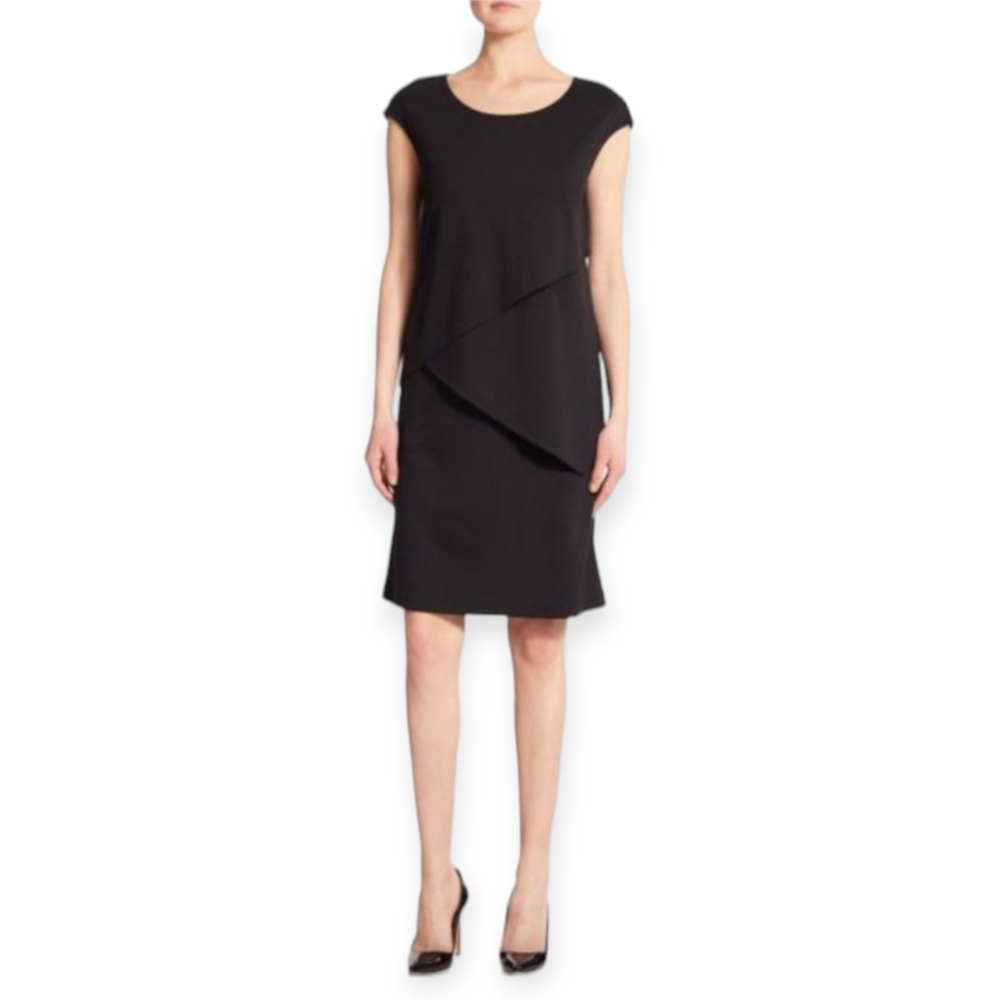 LAFAYETTE 148 Minimalist Basic Classic Chic Tired Sleeveless Midi Dress‎ S